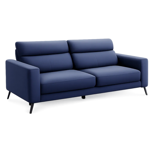 Sofa 2 Sitzer 180 x 85 x 85 cm Blau Stoff Metallfüße Schwarz Polstersofa rechteckig