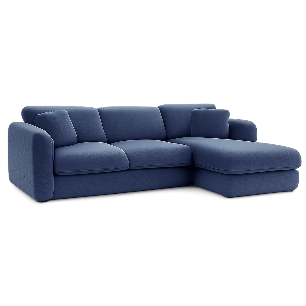 L Form Sofa mit Chaiselongue 3 Sitzer Wohnzimmersofa Polyestergewebe Schaumstoff Holzrahmen Kunststofffüße Dunkelblau 280x160x85 cm